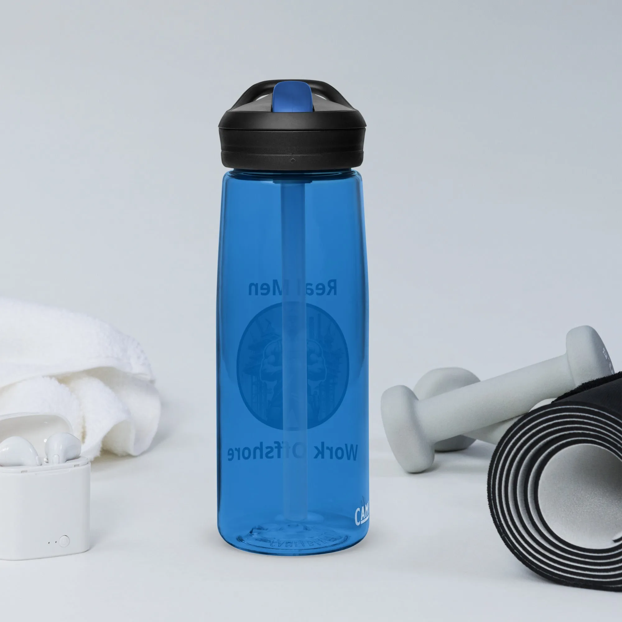 Sports water bottle - Real Men Work Offshore 1