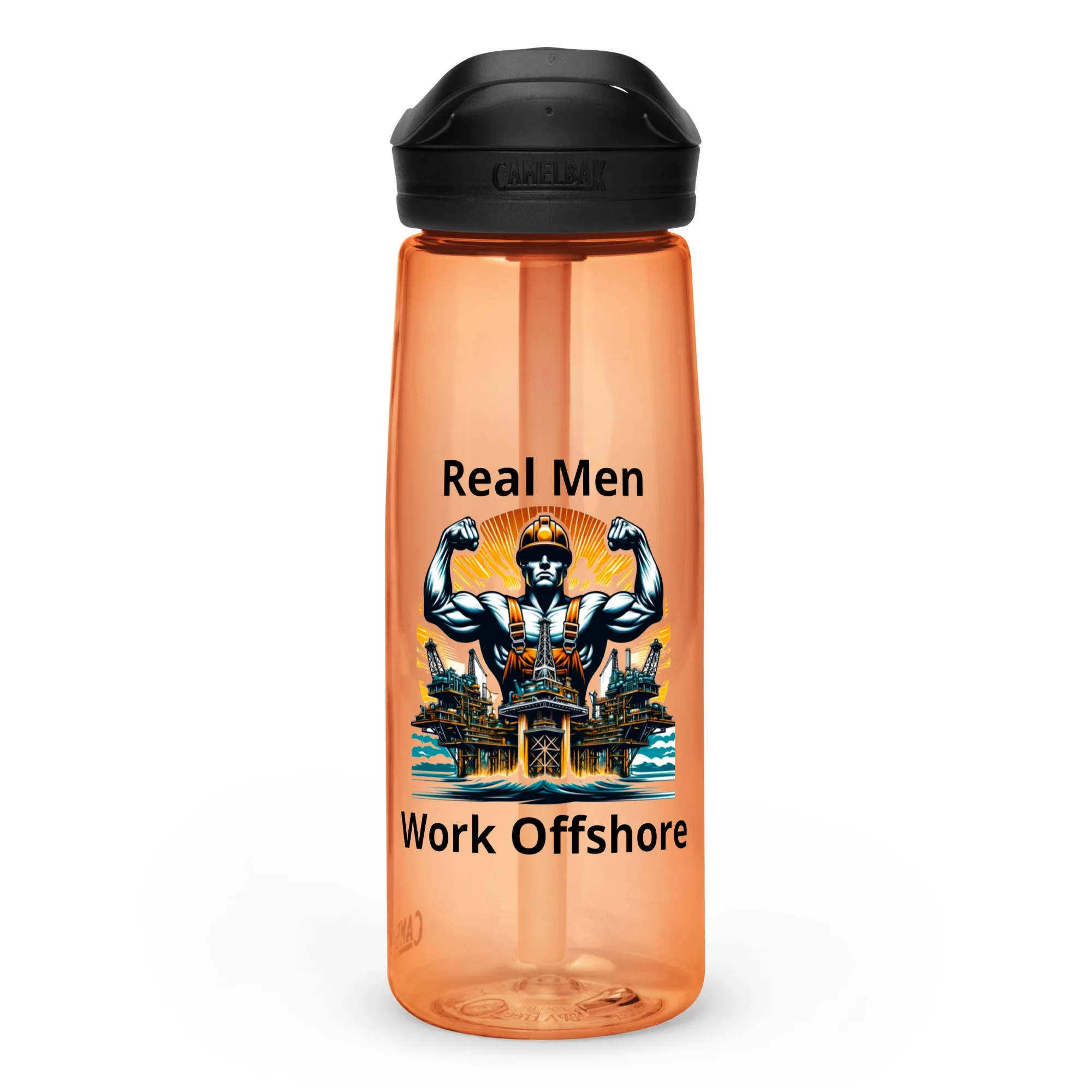 Sports water bottle - Real Men Work Offshore 3