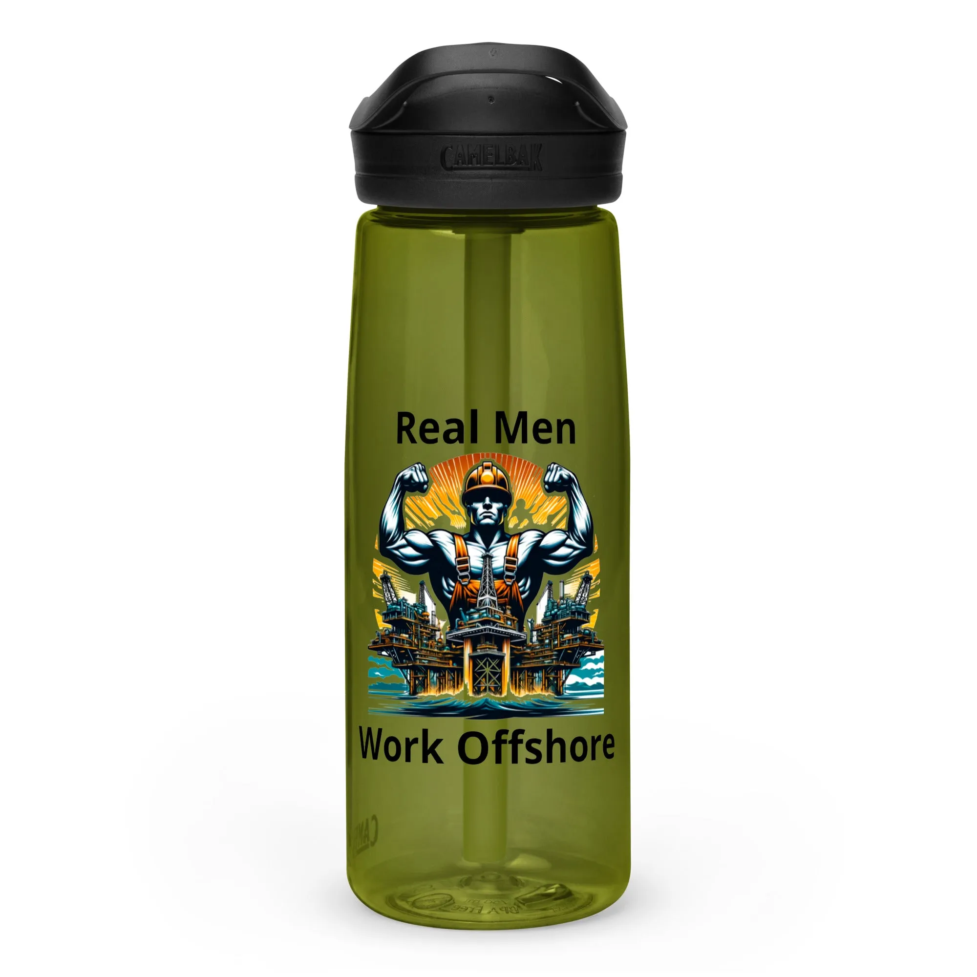 Sports water bottle - Real Men Work Offshore 3