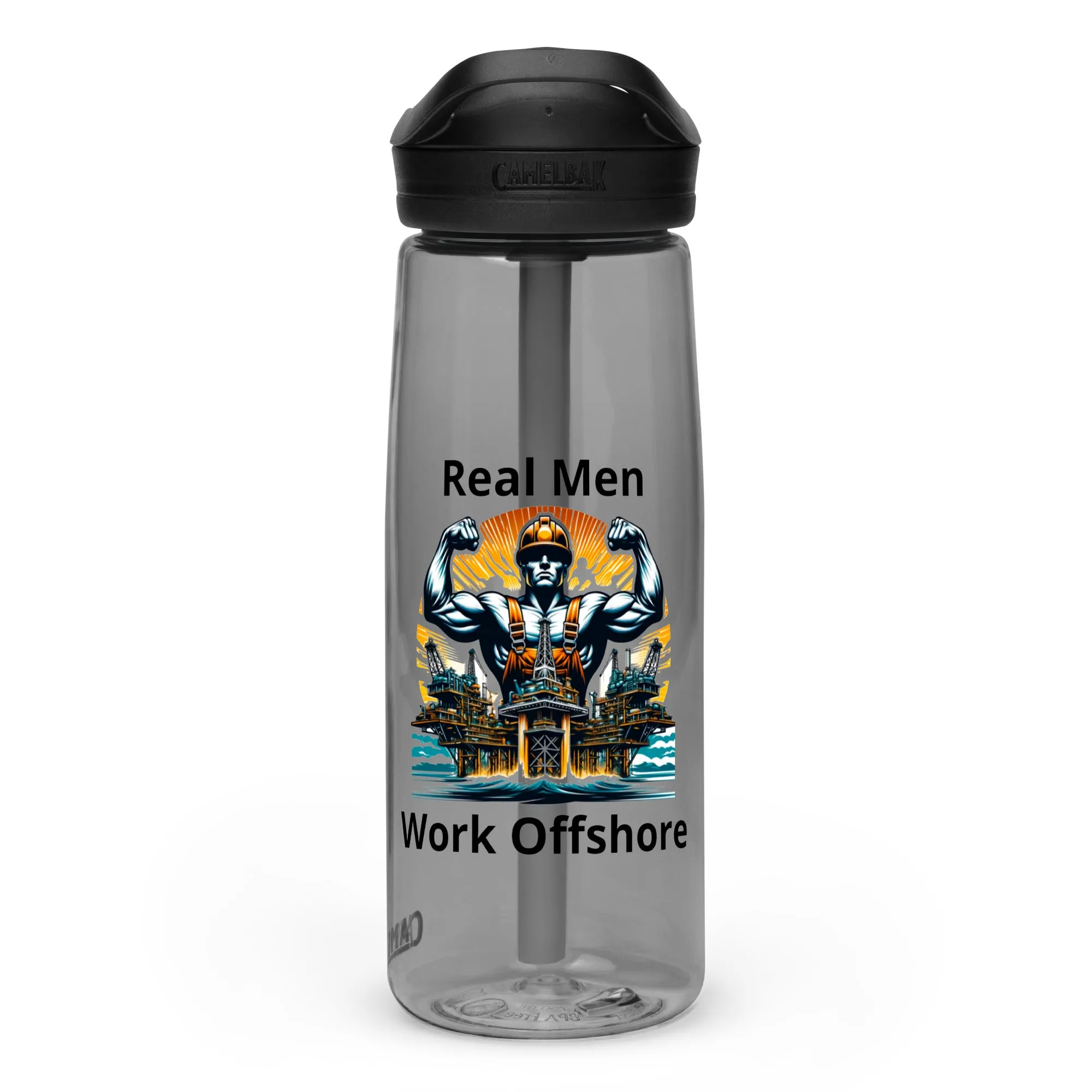 Sports water bottle - Real Men Work Offshore 3