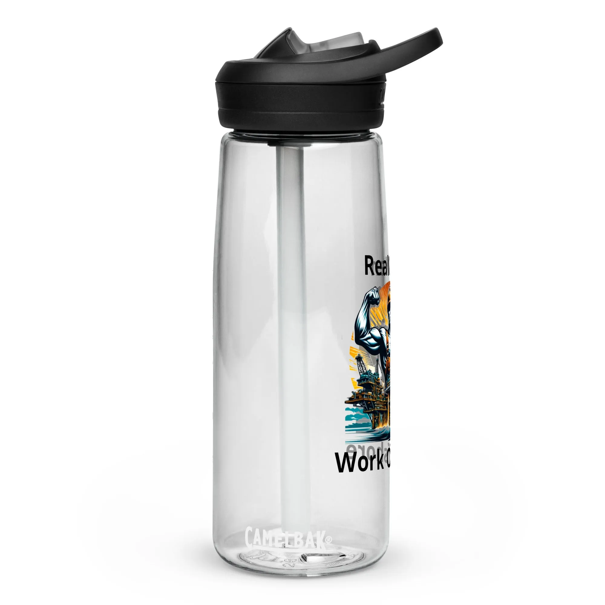 Sports water bottle - Real Men Work Offshore 3