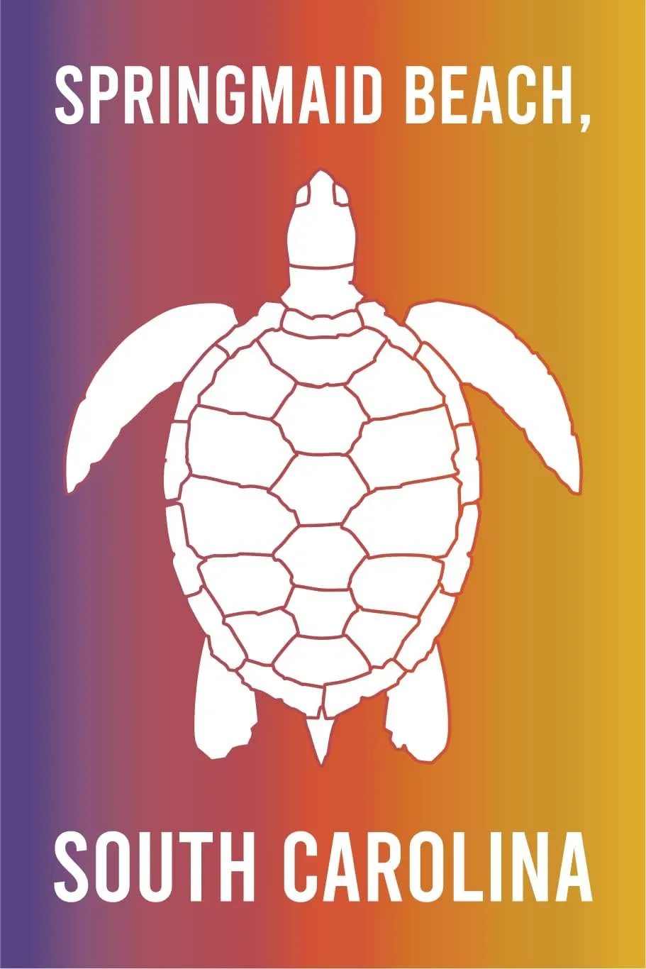 Springmaid Beach South Carolina Beach Souvenir Fridge Magnet Turtle Design 4 Pack