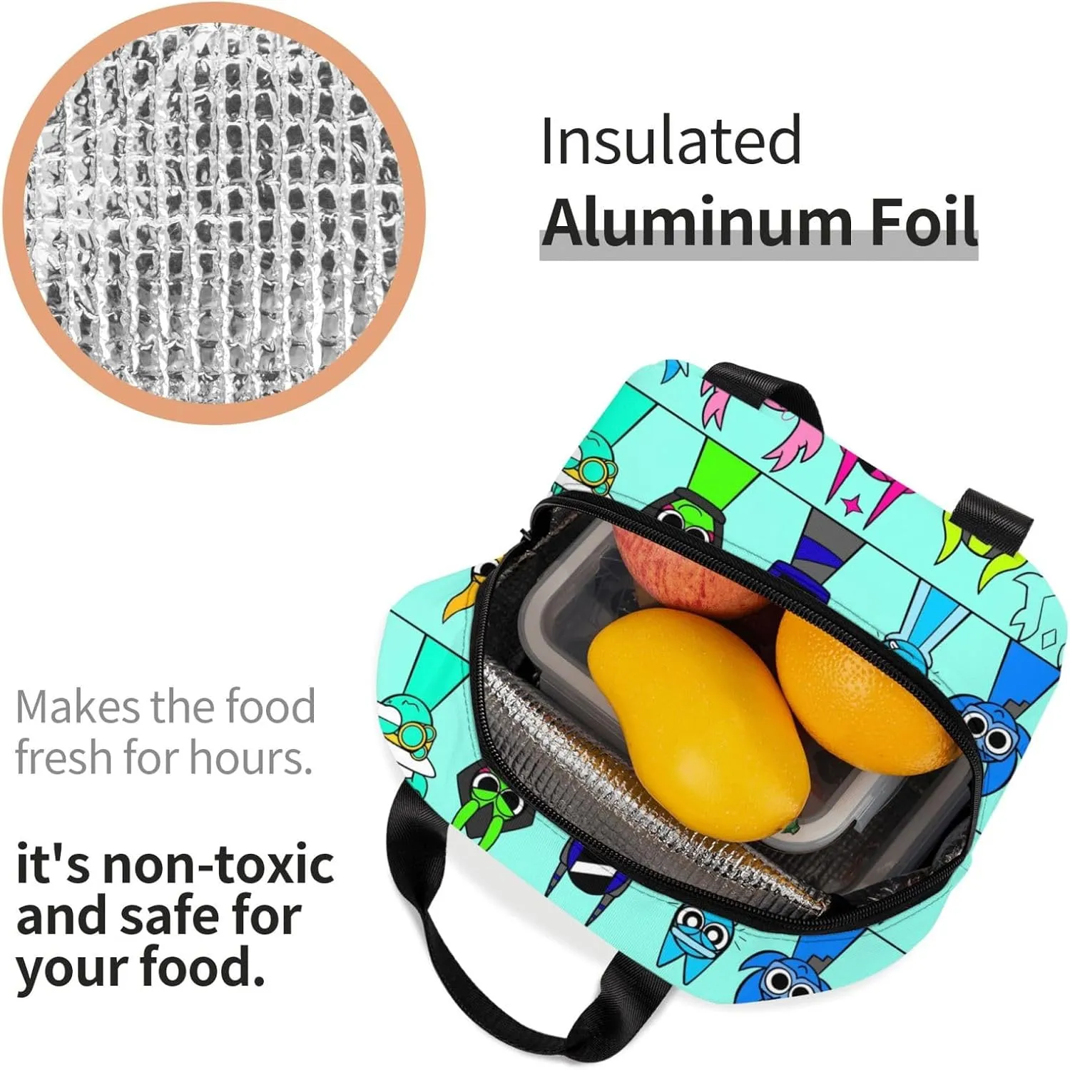 Sprunki Portable Thick Aluminum Foil Shopping Bag, Suitable For Work, Picnics, And Daily Travel