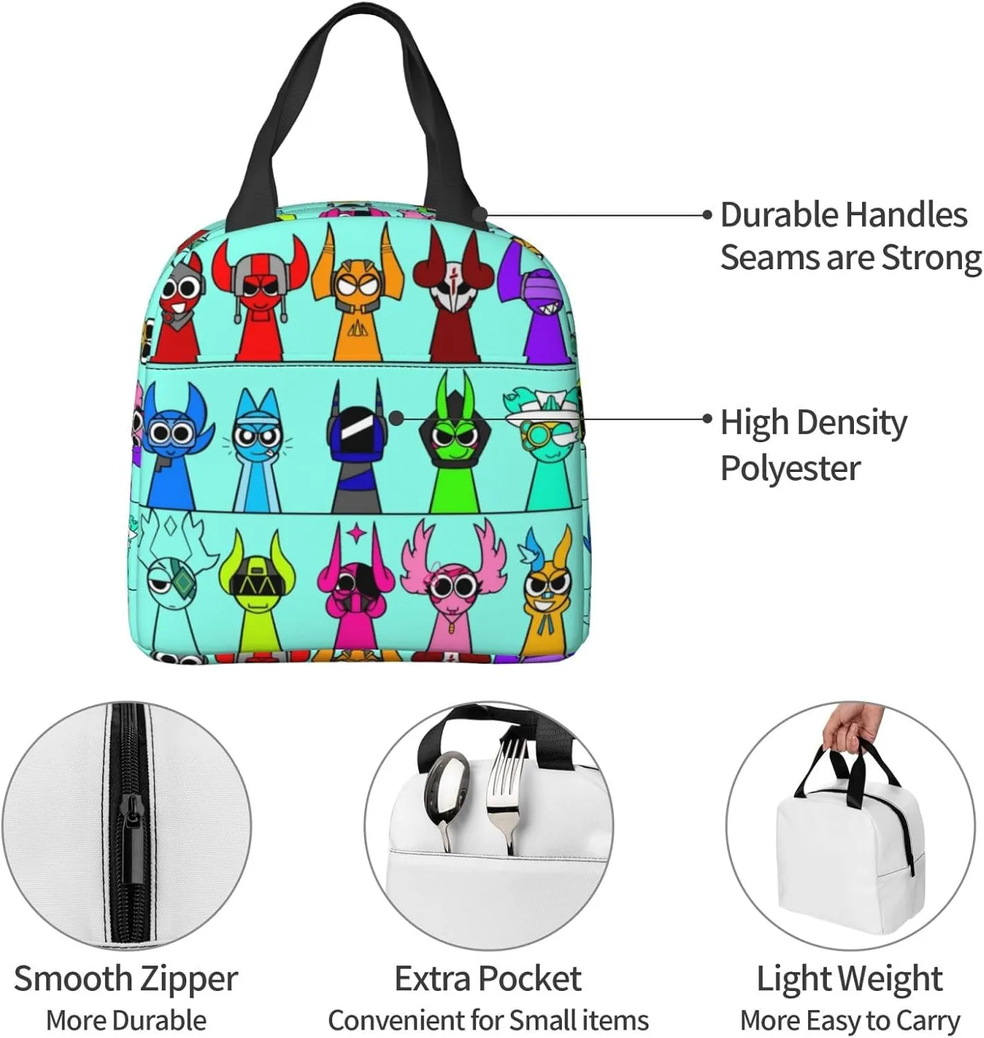 Sprunki Portable Thick Aluminum Foil Shopping Bag, Suitable For Work, Picnics, And Daily Travel