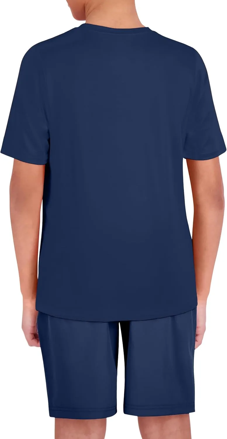 Spyder Boys' Short Sleeve Rash Guard – UPF 30  Sun Protection, Quick-Dry, 4-Way Stretch Swim Shirt for Beach & Water Sports