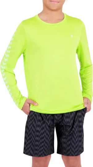 Spyder Kid's Swimwear Boys' Long Sleeve Rash Guard – UPF 30  Protection, Quick-Dry, 4-Way Stretch Swim Shirt