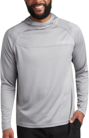 Spyder Mens Rash Guard Long Sleeve Sun Hoodie Shirt - UPF 50  UV Protection Quick Dry Moisture Wicking Fishing & Swim Shirt