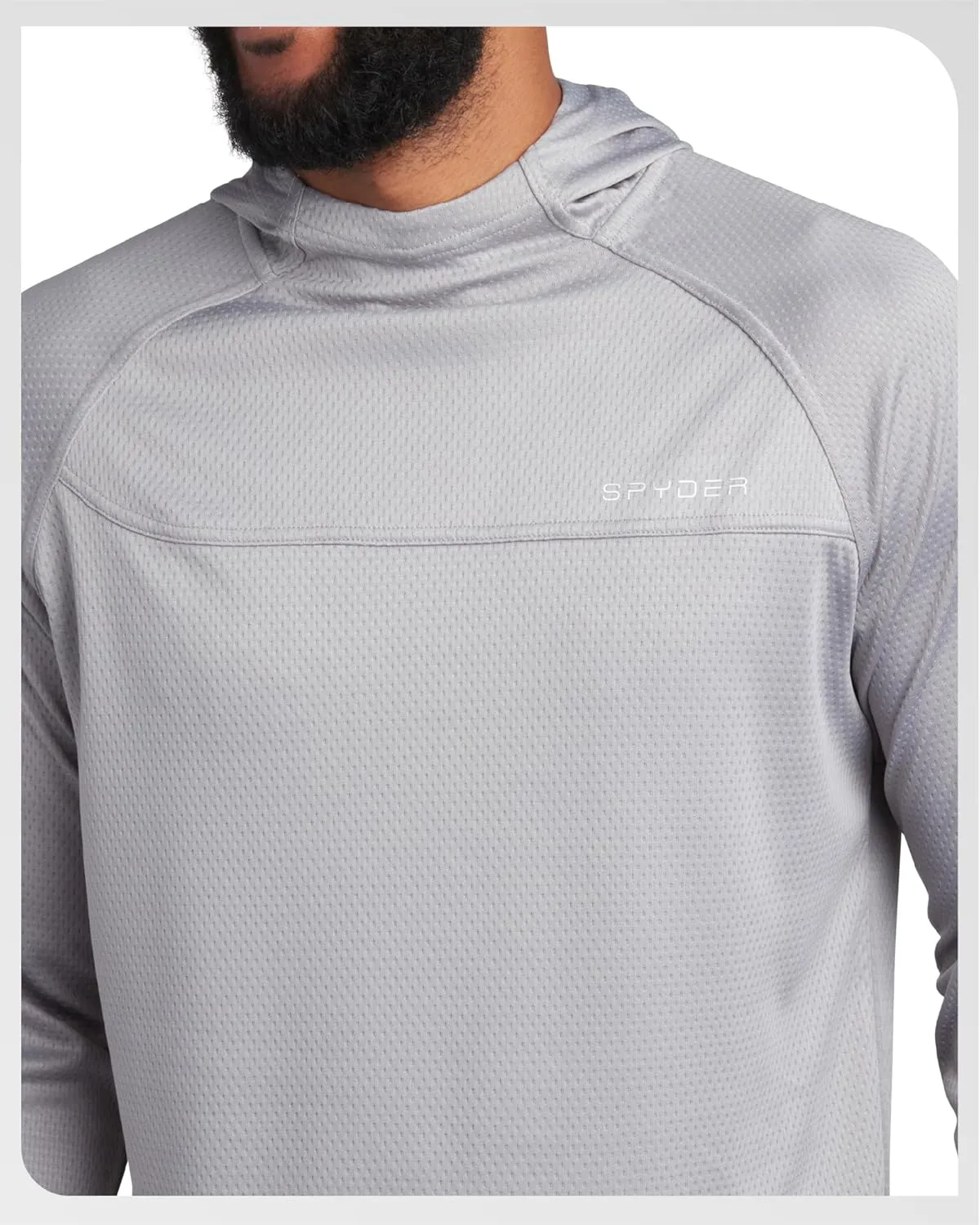 Spyder Mens Rash Guard Long Sleeve Sun Hoodie Shirt - UPF 50  UV Protection Quick Dry Moisture Wicking Fishing & Swim Shirt
