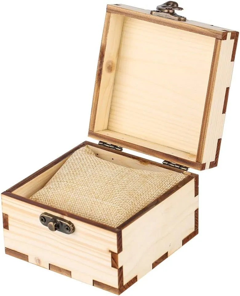 Square Natural Bamboo Wood Box for Wristwatch Wood Watch Jewelry Display Storage Watch Holder Gift Box