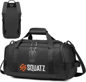 SQUATZ Travel Duffle Backpack - Convertible Foldable Gym Carry On Bag, Adjustable and Removable Shoulder Strap, Spacious Shoe Compartment and Multiple Pockets, Luxury Fashion Bag Travel, Gym, Vacation