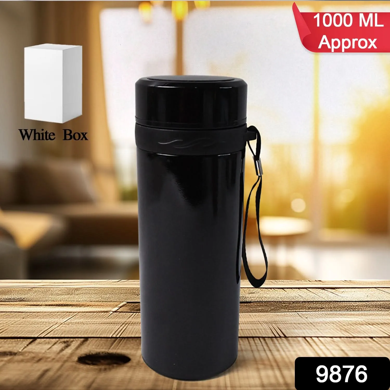 Stainless Steel Vacuum Thermos Flask – 1000ml (Approx), Insulated Bottle (1 Pc)