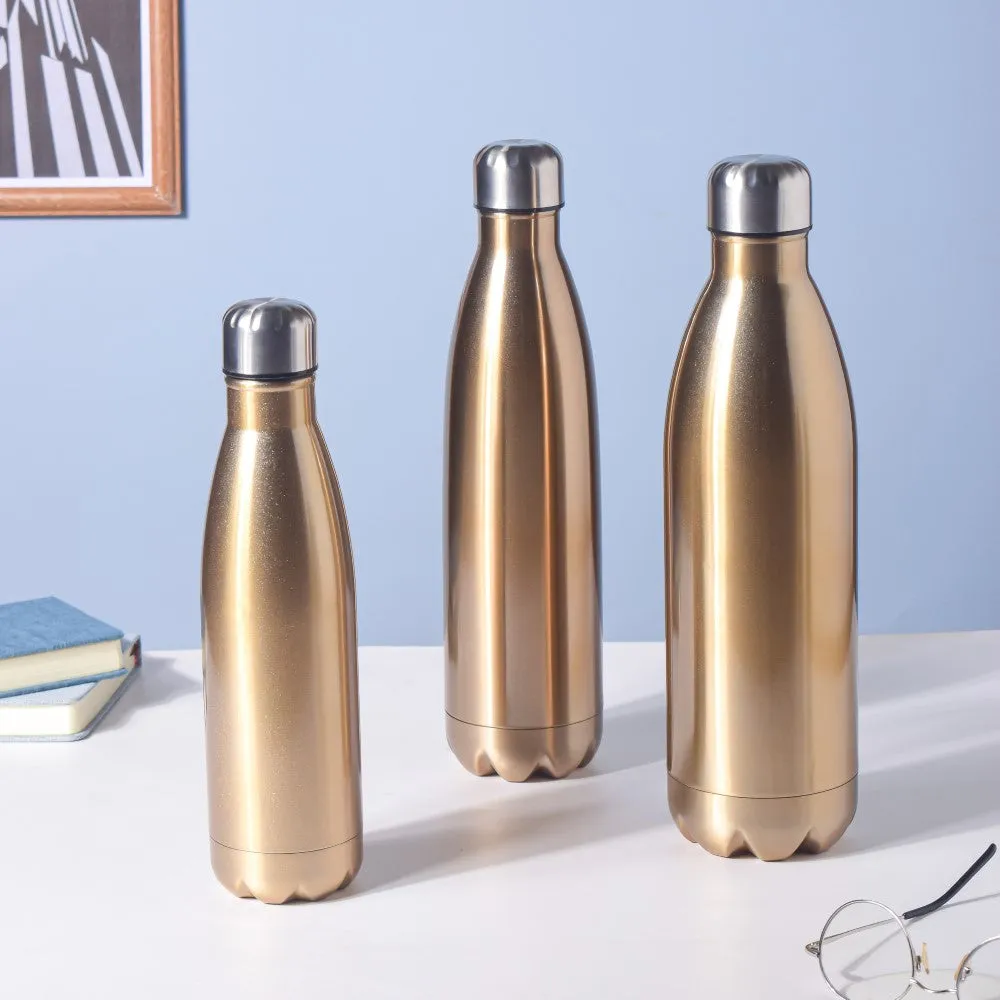 Stainless Steel Water Bottle Gold 1000ml