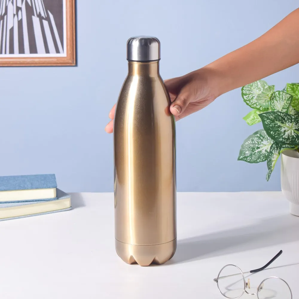 Stainless Steel Water Bottle Gold 1000ml