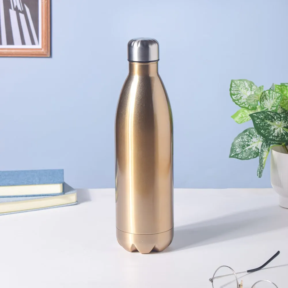 Stainless Steel Water Bottle Gold 1000ml