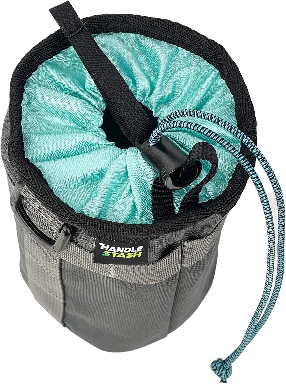 Stem Bag Insulated Water Bottle Bag (Charcoal & Influencer Blue) | Holds Ice for 7  Hours | Water Resistant Holder with 2 Buckle Straps & 1 Hook-and-Loop Strap | Bike Accessories | Made in USA