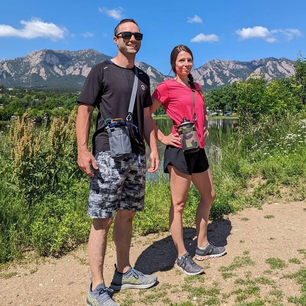 Stem Bag Insulated Water Bottle Bag (Charcoal & Influencer Blue) | Holds Ice for 7  Hours | Water Resistant Holder with 2 Buckle Straps & 1 Hook-and-Loop Strap | Bike Accessories | Made in USA