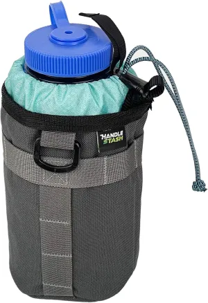 Stem Bag Insulated Water Bottle Bag (Charcoal & Influencer Blue) | Holds Ice for 7  Hours | Water Resistant Holder with 2 Buckle Straps & 1 Hook-and-Loop Strap | Bike Accessories | Made in USA