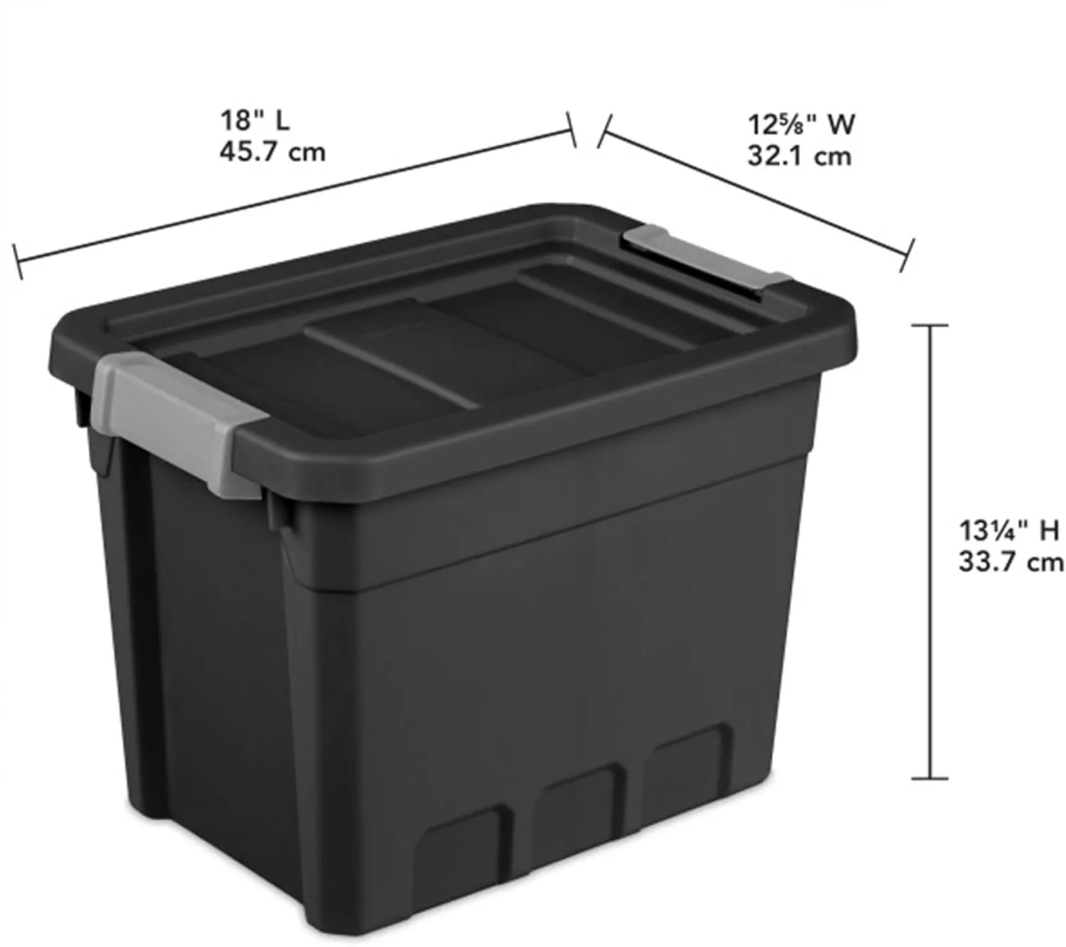 Sterilite 6-Pack Plastic Storage Bins with Lids, Stackable Containers, 7.5 Gallon, Black