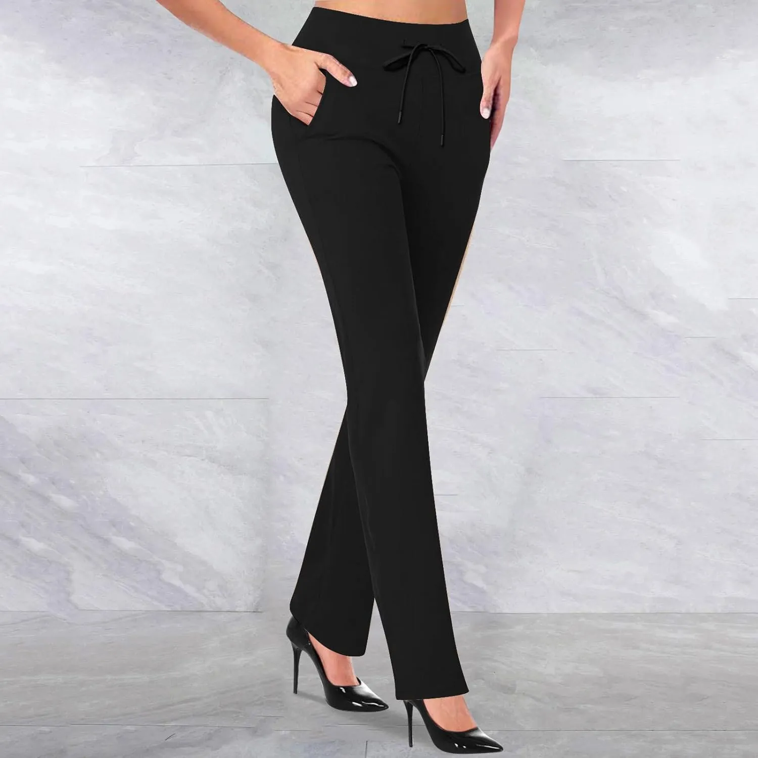 Stretchy Work Pants for Women Comfy Dressy Trouser Style Yoga Dress Pants High Waisted Business Pull On Pants