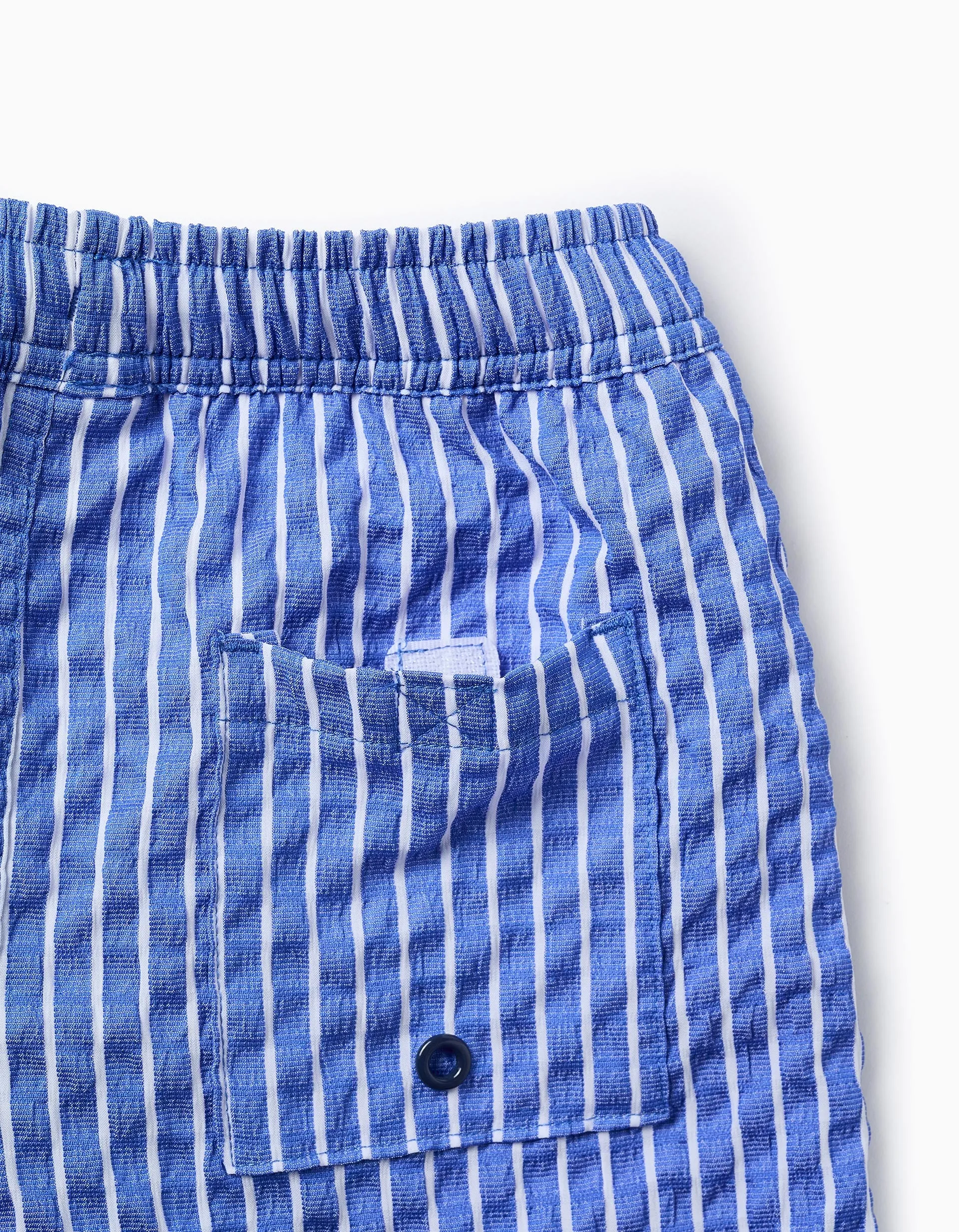 Striped Swim Shorts for Boys, Blue