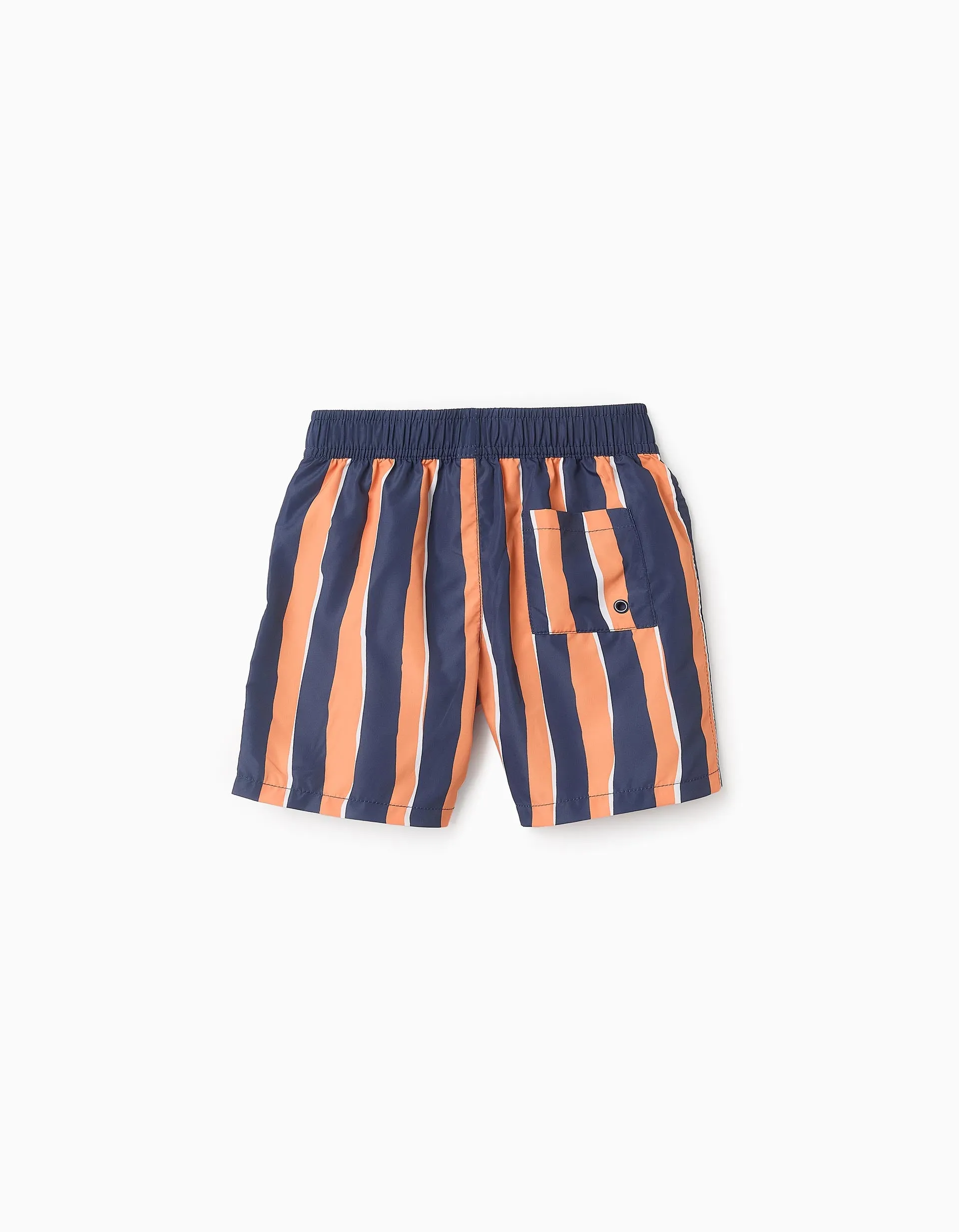 Striped Swim Shorts for Boys, Blue/Orange
