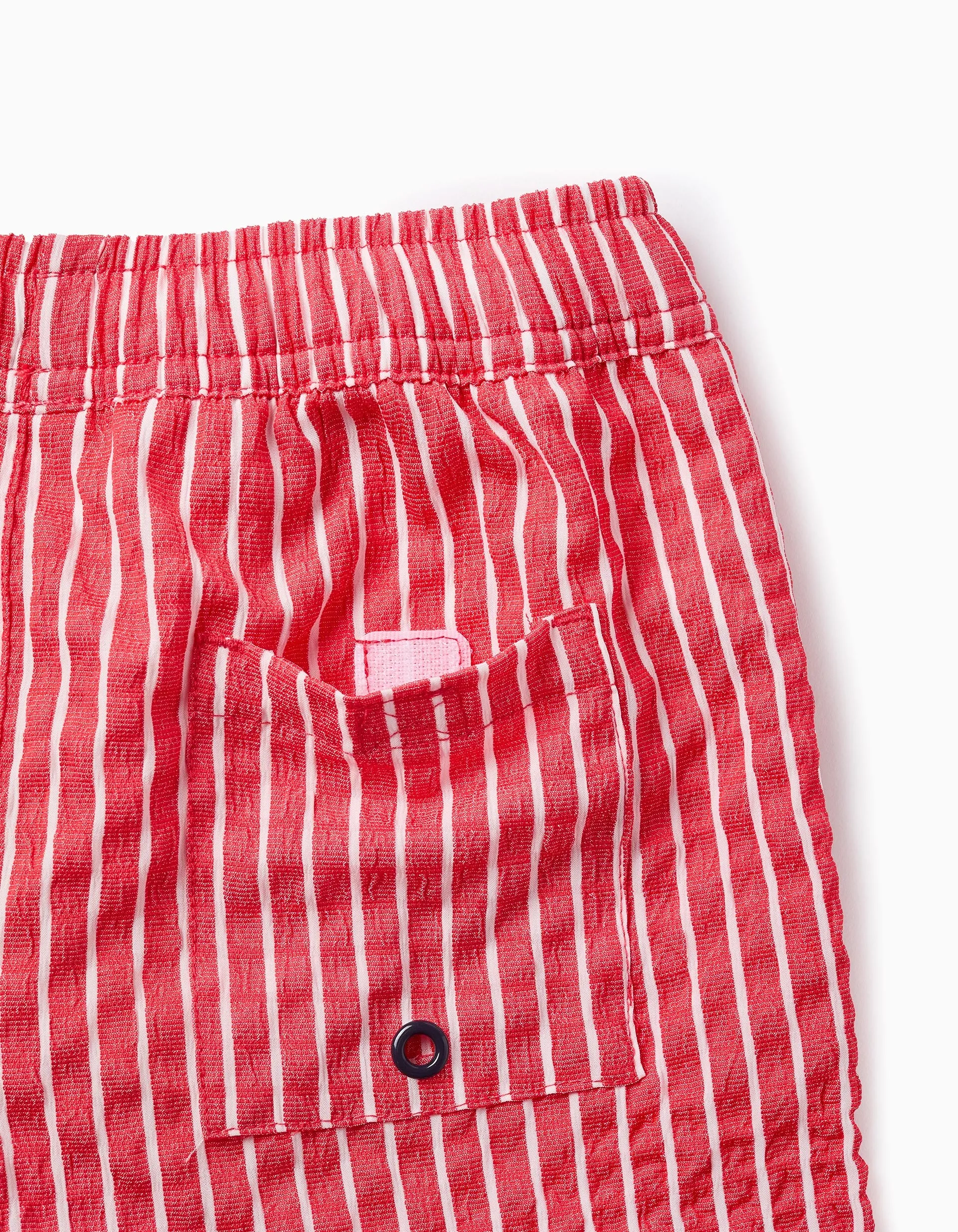 Striped Swim Shorts for Boys, Red