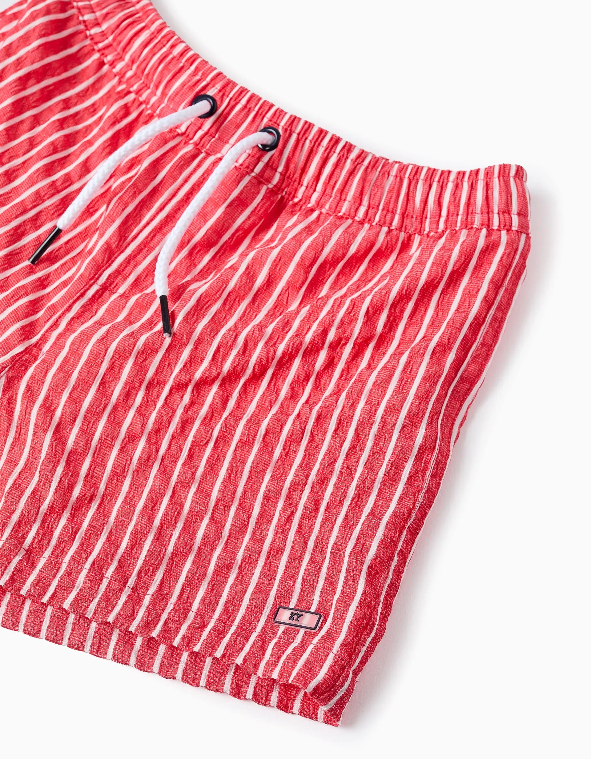 Striped Swim Shorts for Boys, Red