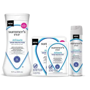 Summer's Eve Ultimate Odor Protection Bundle; Feminine Body Wash and Wipes with Boric Acid   Feminine Odor Protection Spray