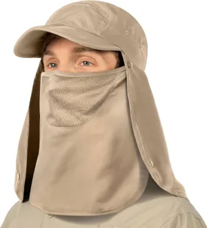 SUN CUBE Fishing Sun Hat with Neck Flap for Men UV Protection Cover Outdoor Bucket Cap with Face Covering for Hiking Running