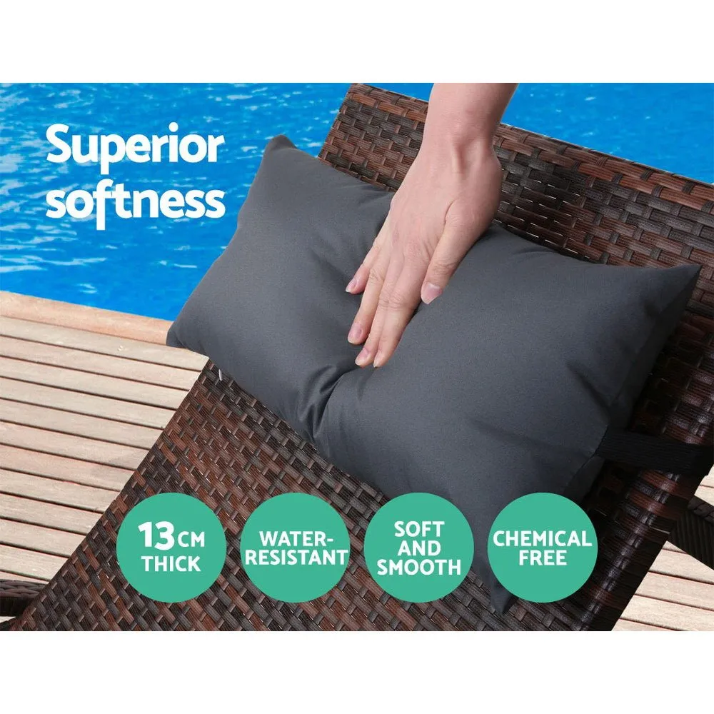 Sun Lounge Outdoor Furniture Lounger Beach with Armrest Brown