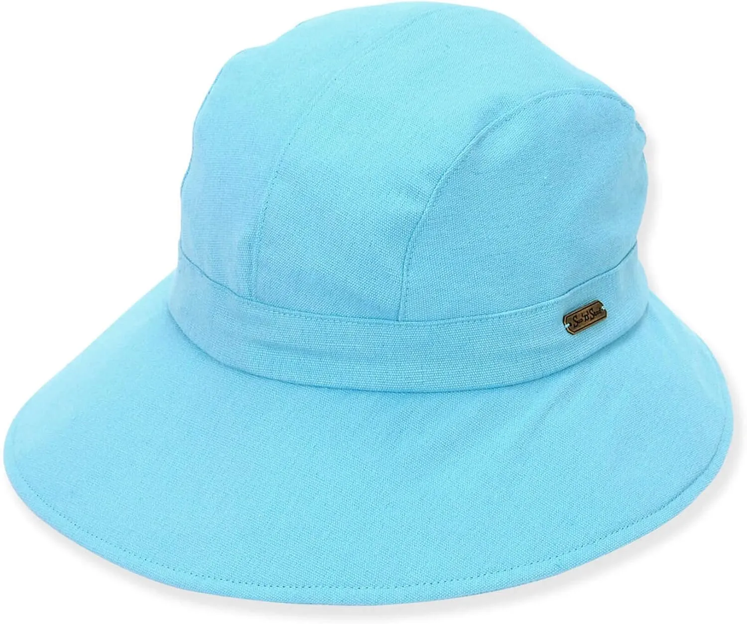 Sun 'N' Sand Packable Sun Hat Women - Cotton Summer Hat - Beach Hats for Women - Foldable Packable Hat with Drawstring - 3.5"