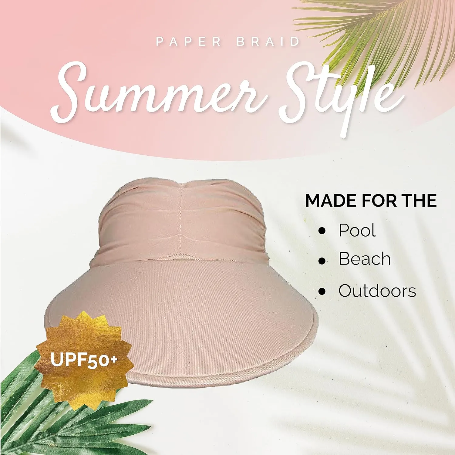 Sun Visors for Women - Visor Hats for Summer, Beach, Gardening - UV Protection, Adjustable, 4.5" Brim - Tie Adjuster