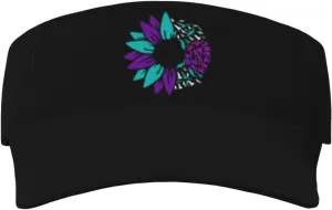 Sunflower Suicide Prevention Awareness Sunscreen Visor Hats Empty Top Visor Baseball Cap Fashion Adjustable Man's Women Visors Black