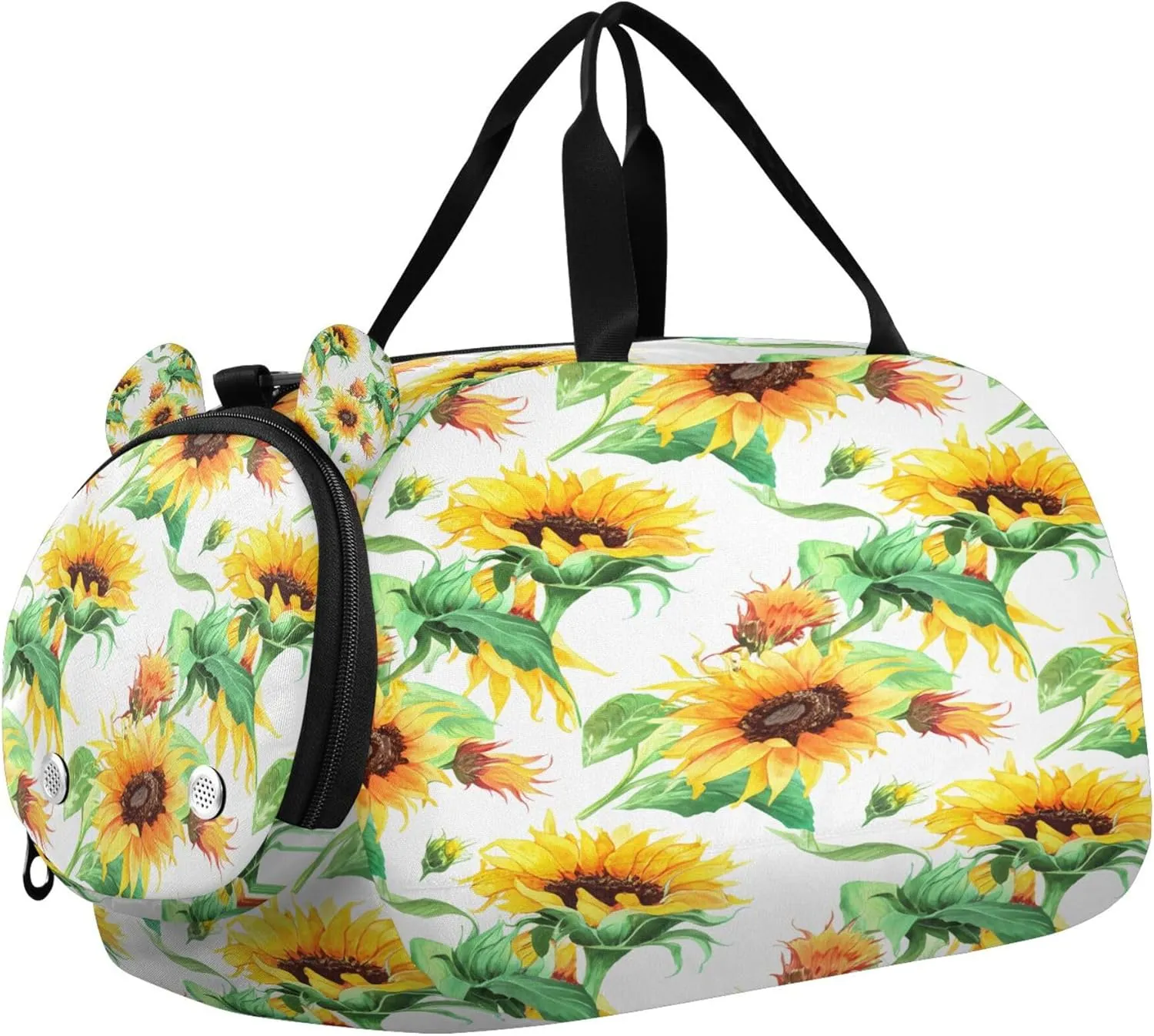 Sunflower Youth Sports & Travel Duffle Bag with Shoe Compartment,Waterproof Gym Bag for Girls and Boys (Overnight Essentials Organizer)