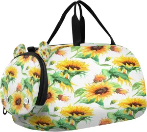 Sunflower Youth Sports & Travel Duffle Bag with Shoe Compartment,Waterproof Gym Bag for Girls and Boys (Overnight Essentials Organizer)