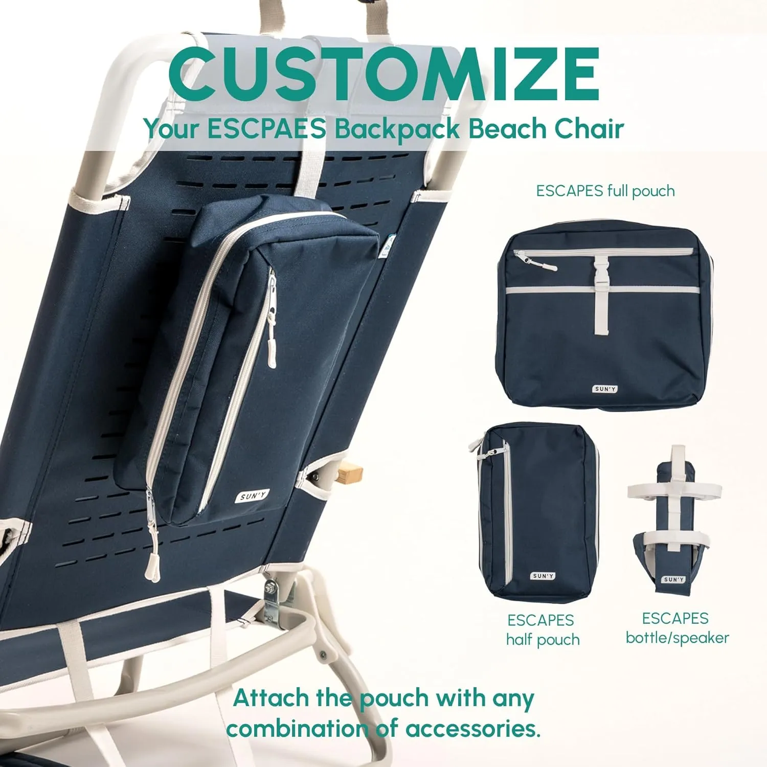 SUN'Y Escapes Backpack Beach Chair Accessories