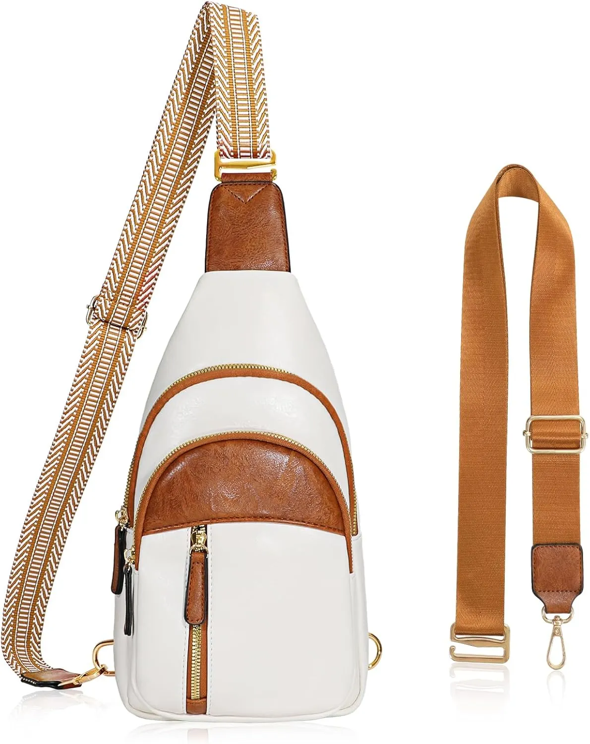 SUOSDEY Sling Bags for Women - Crossbody Leather Sling Backpack Chest Shoulder Bags for Casual Traveling Hiking Cycling