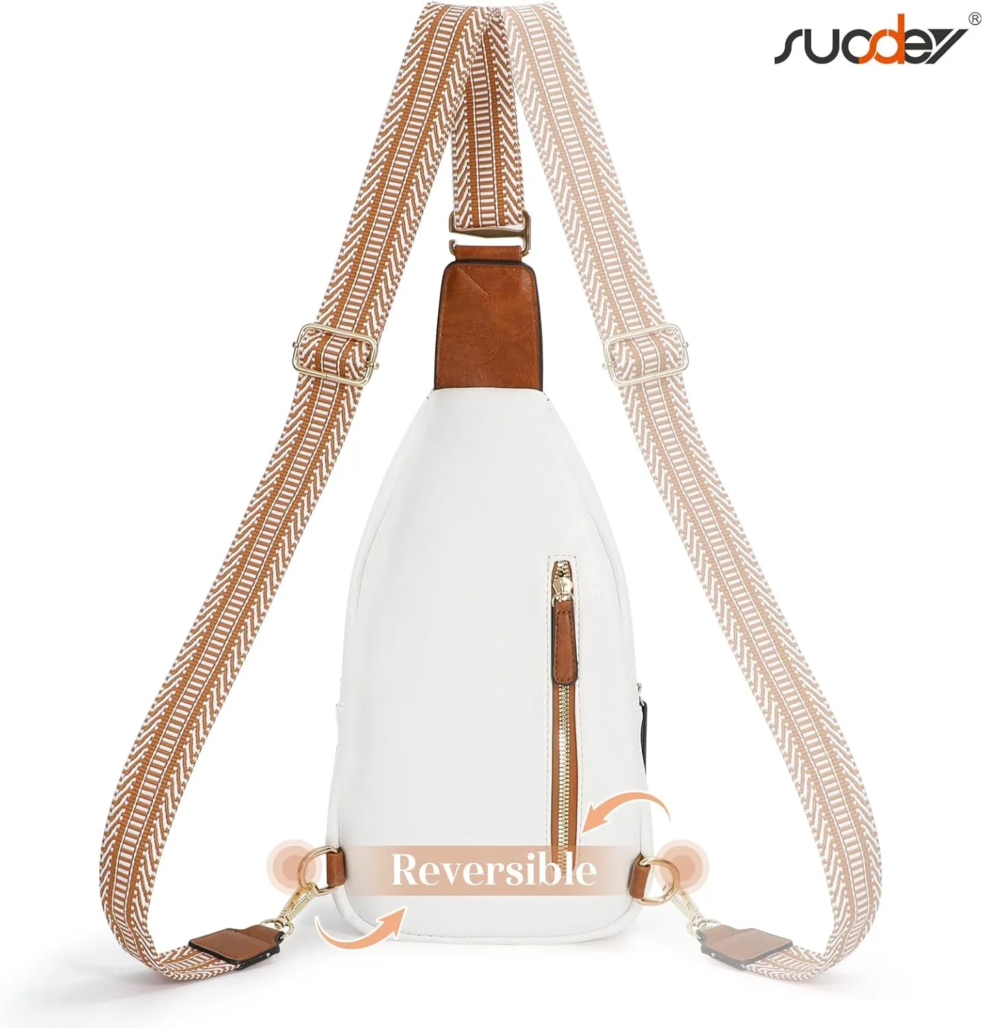 SUOSDEY Sling Bags for Women - Crossbody Leather Sling Backpack Chest Shoulder Bags for Casual Traveling Hiking Cycling