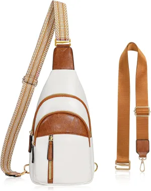 SUOSDEY Sling Bags for Women - Crossbody Leather Sling Backpack Chest Shoulder Bags for Casual Traveling Hiking Cycling