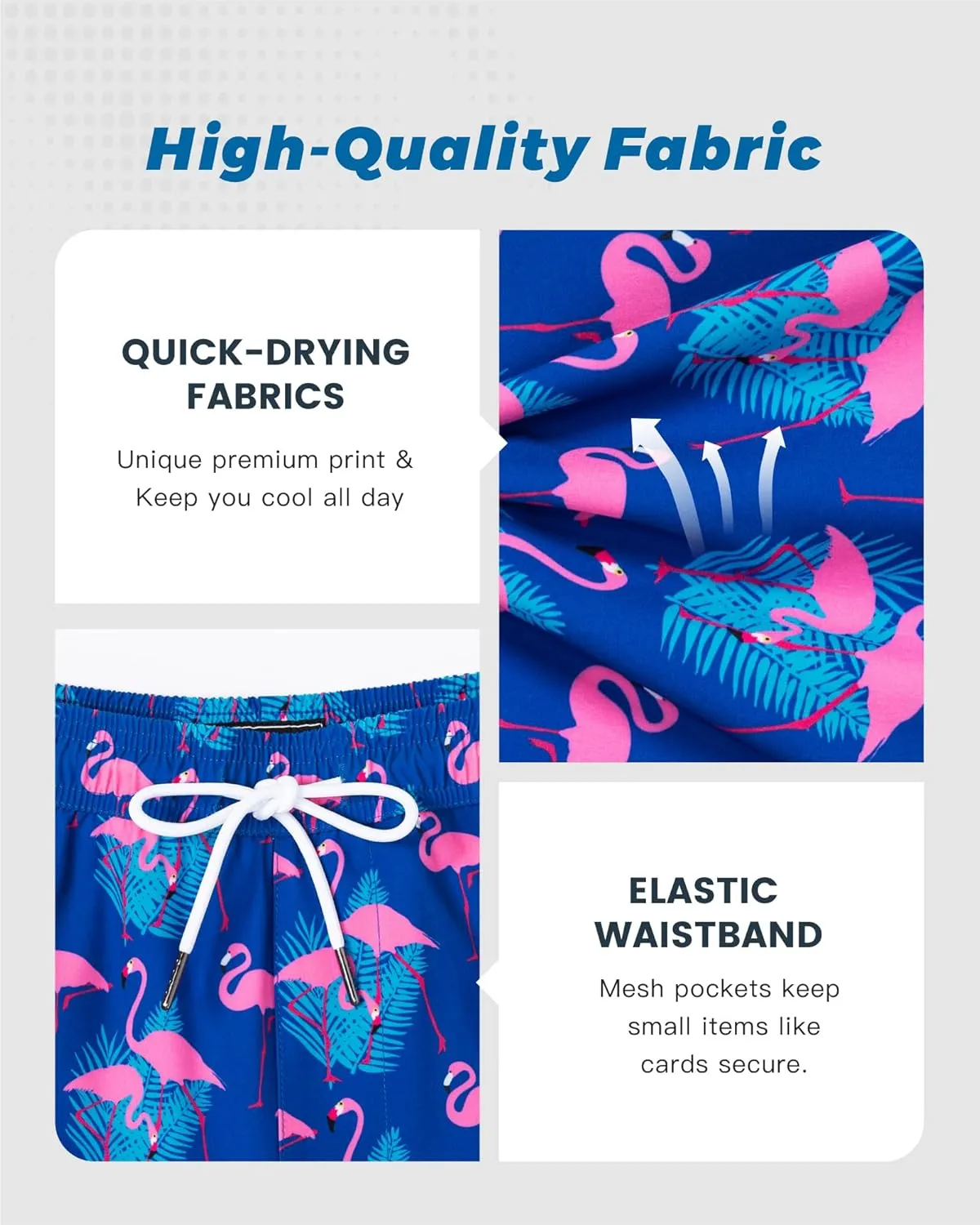 SURF CUZ Mens Swim Trunks with Compression Liner Swimming Trunks 5 Inch Bathing Suit Quick Dry Swim Shorts