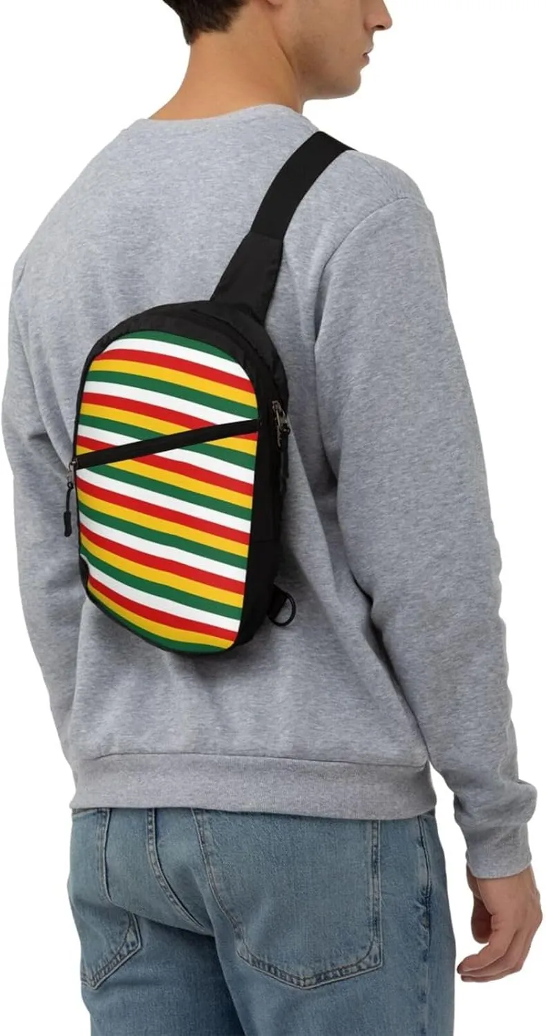 Suriname Surinamese Flag Stripes Crossbody Bag Portable Sling Bags Foldable Chest Daypack Reusable Sports Shoulder Backpack Diagonally Casual Rucksack Travel Bag