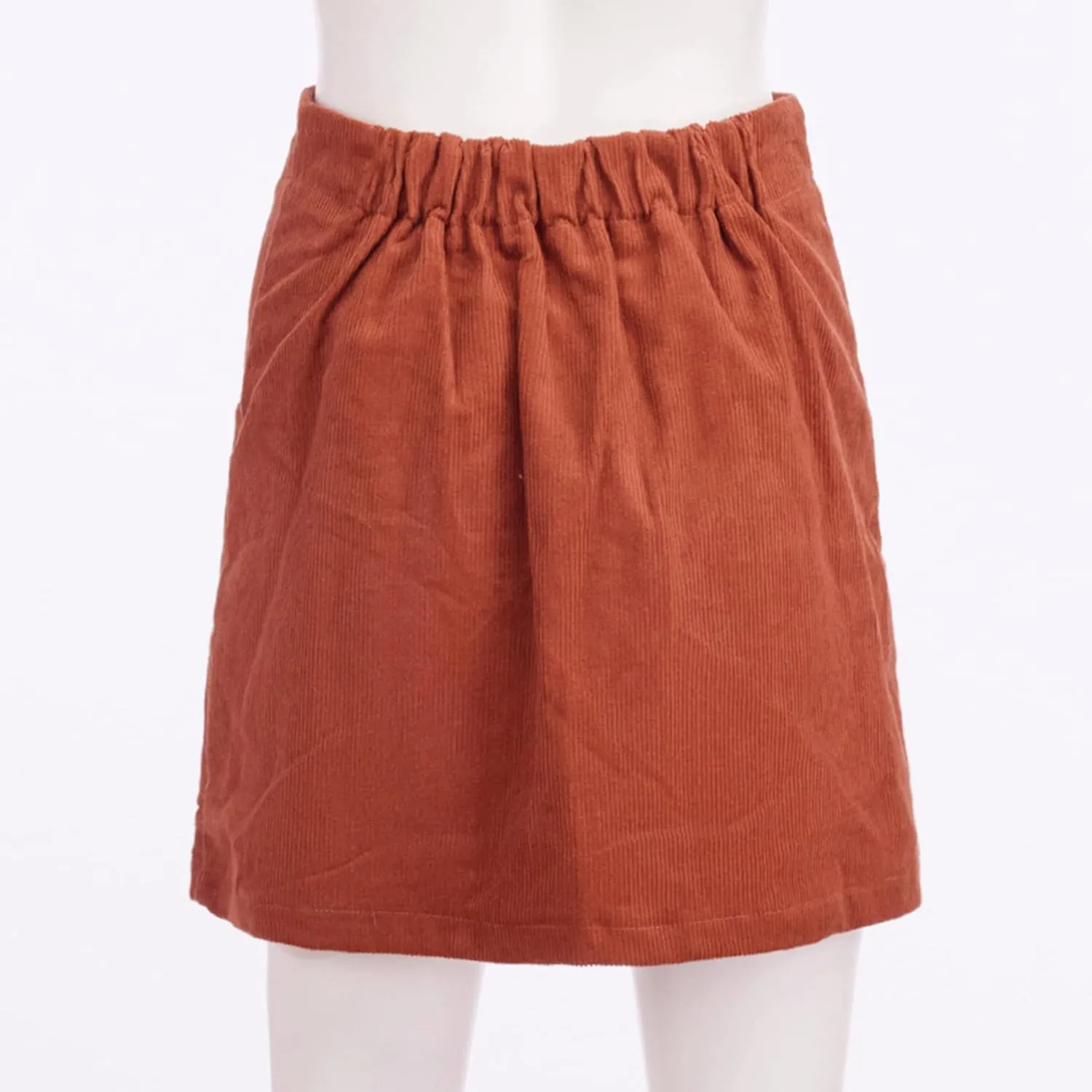 Susupeng Women High Waist Soft Faux Suede Button Down Skirt Slim Back Zip Side Pocket Mini Skirts