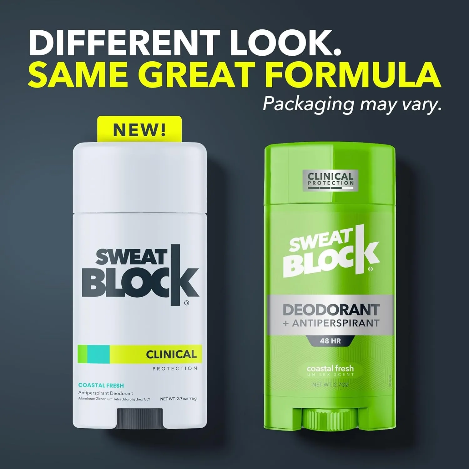 SweatBlock Clinical Strength Deodorant and Antiperspirant for Men and Women | 48 Hour Protection Against Odor and Excessive Sweat | Ideal for Active Lifestyles and Daily Use | Coastal Fresh Scent 2Pk