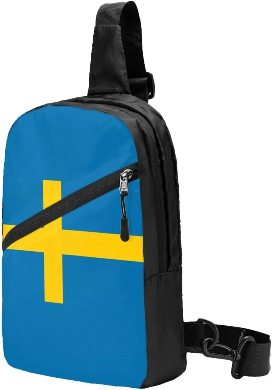 Swedish Sweden Flag Crossbody Bag Portable Sling Bags Foldable Chest Daypack Reusable Sports Shoulder Backpack Diagonally Casual Rucksack Travel Bag