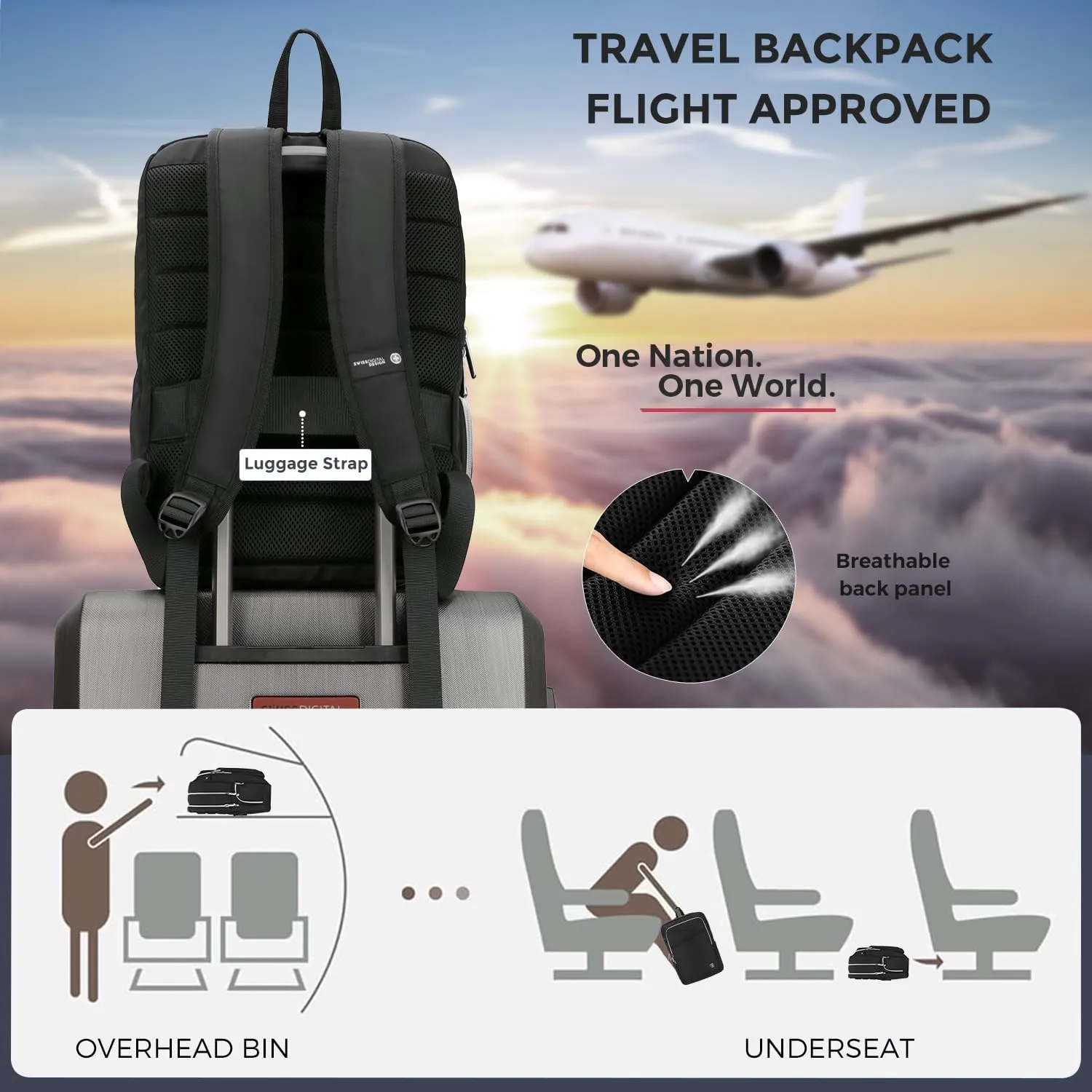 Swissdigital Design Business Laptop Backpack For Women,With USB Charging Port Computer Work Backpack,Fits 15.6 Inch Laptop Travel Casual Backpack,Black | KATY ROSE