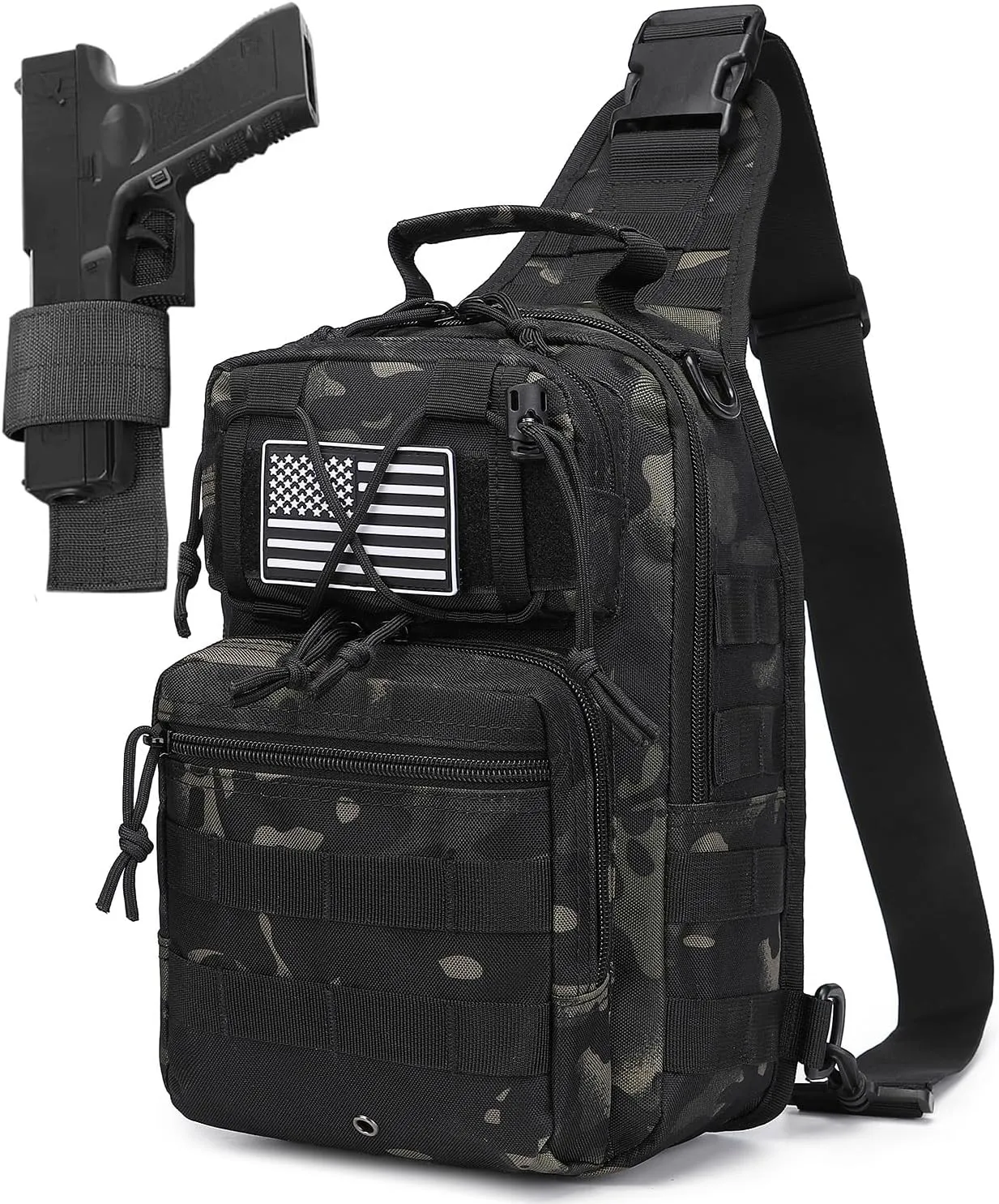 Tactical Sling Backpack Military Crossbody Bag Pack for Mens One Shoulder Holster Sling Bag 10L