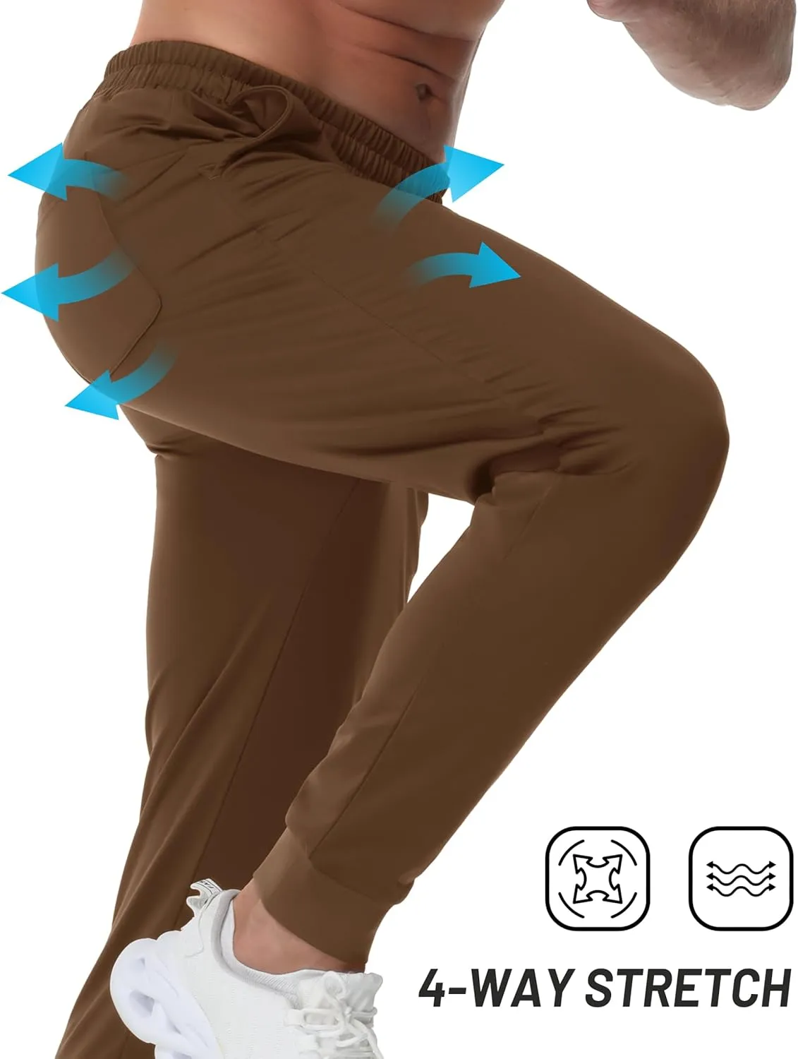 TACVASEN Men's Fleece Lined Joggers Winter Sweatpants with Pockets Water Resistant Warm Running Athletic Track Pants