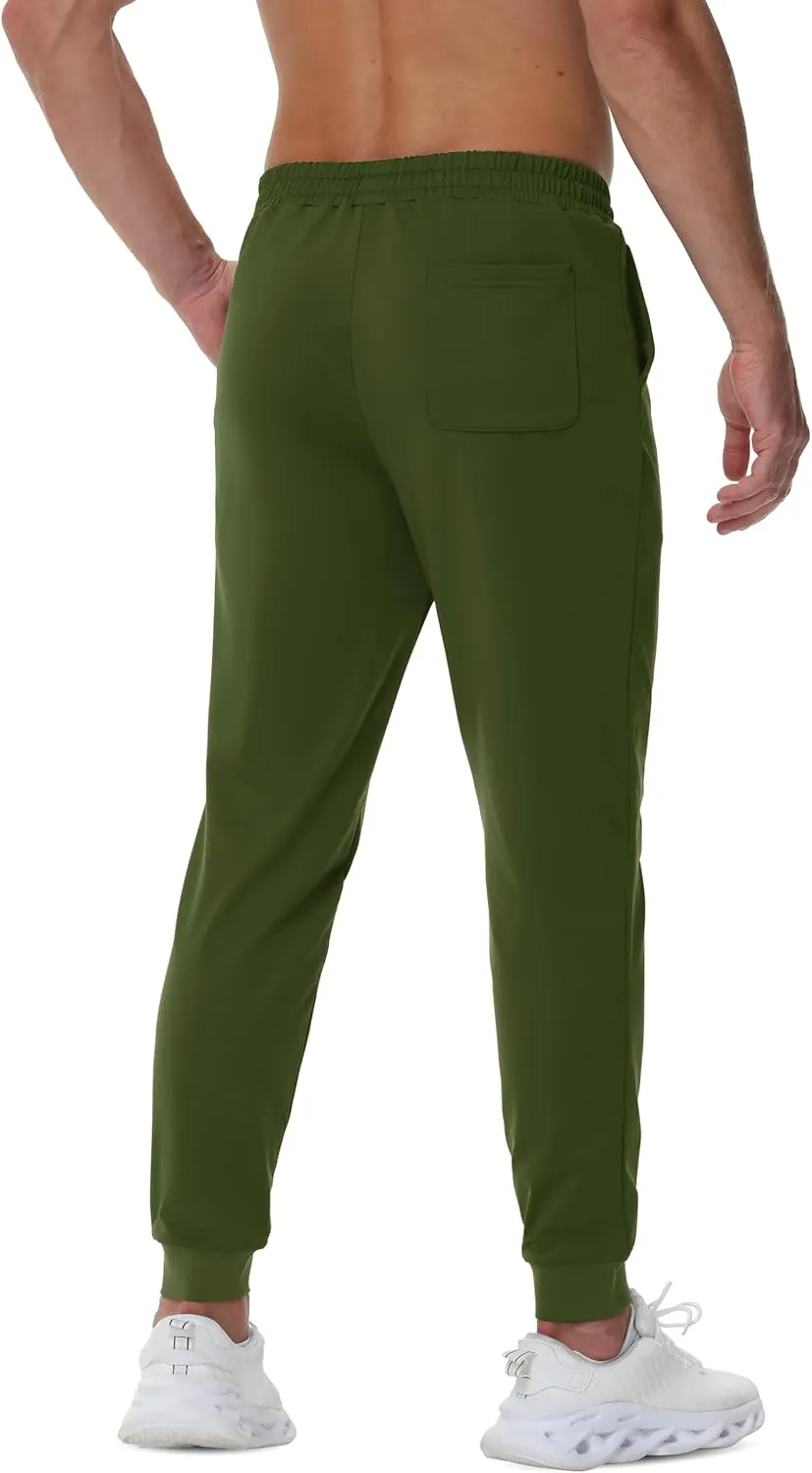 TACVASEN Men's Fleece Lined Joggers Winter Sweatpants with Pockets Water Resistant Warm Running Athletic Track Pants