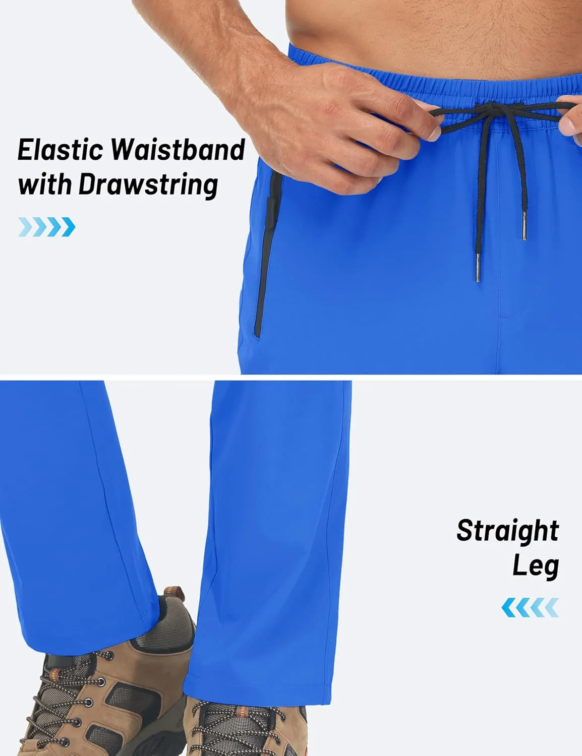 TACVASEN Mens Lighweight Hiking Pants Athletic Casual Quick Dry Stretch Water Resistant Joggers with Pockets Workout Gym