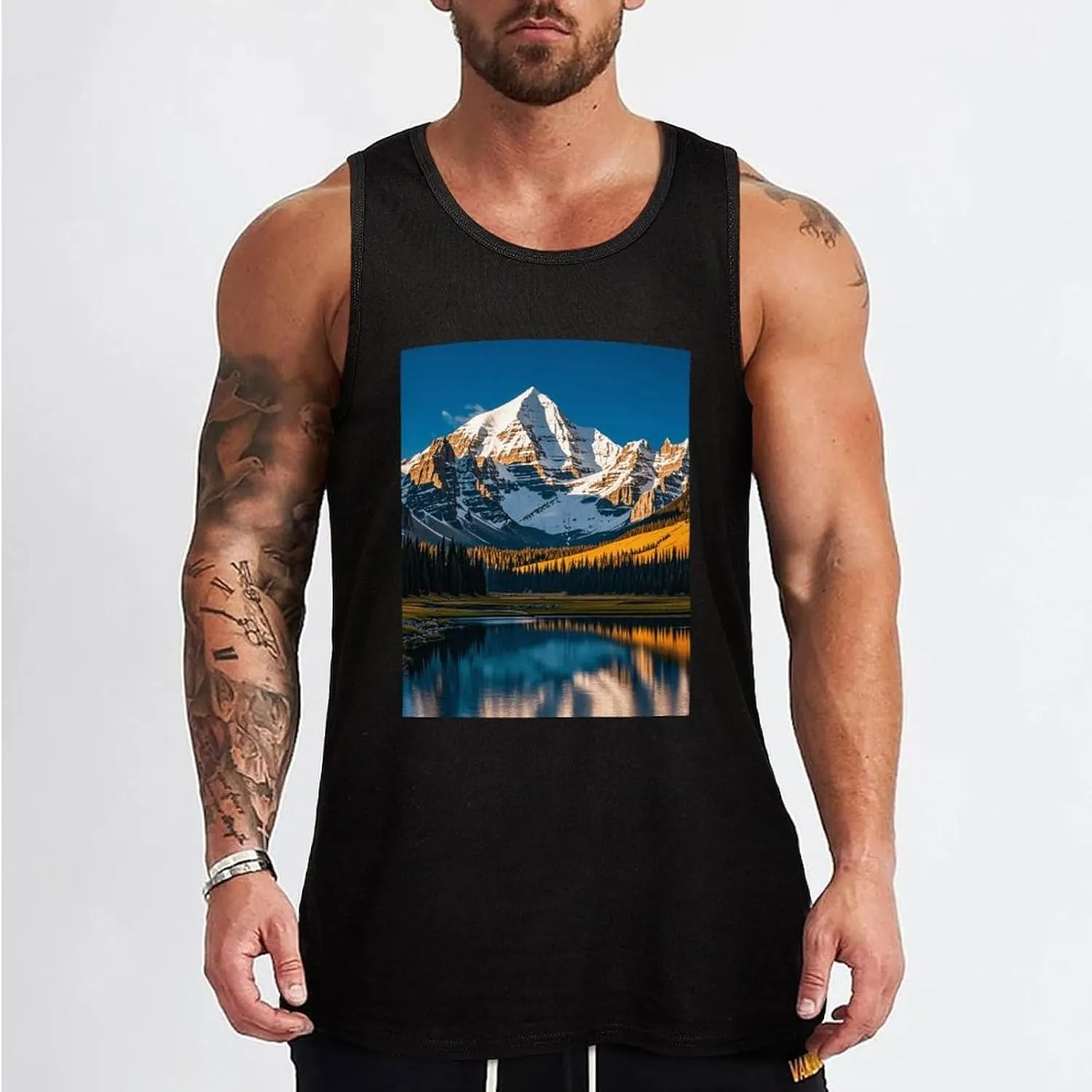 Tank Tops Men Rocky Mountain Range Sleeveless Shirts for Men Summer Men's Slim Fit Underwear Men's Clothing